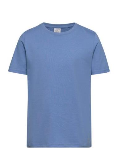 T Shirt Regular Solid Tops T-Kortærmet Skjorte Blue Lindex