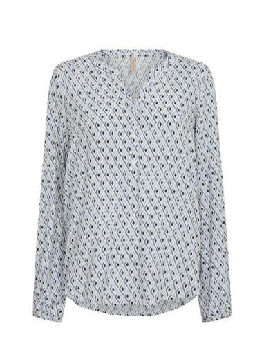 Sc-Alberte Tops Blouses Long-sleeved Blue Soyaconcept