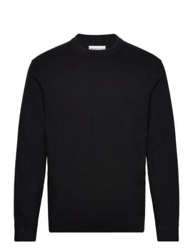 Structured Basic Knit Tops Knitwear Round Necks Black Tom Tailor