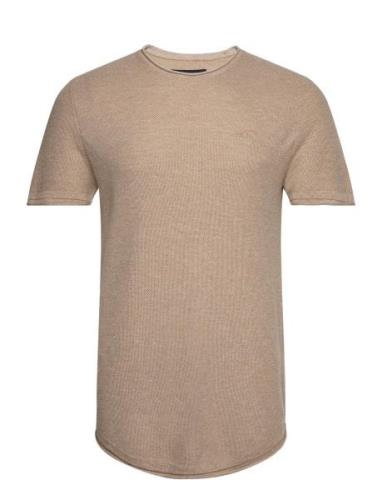 Hco. Guys Sweaters Tops T-Kortærmet Skjorte Beige Hollister