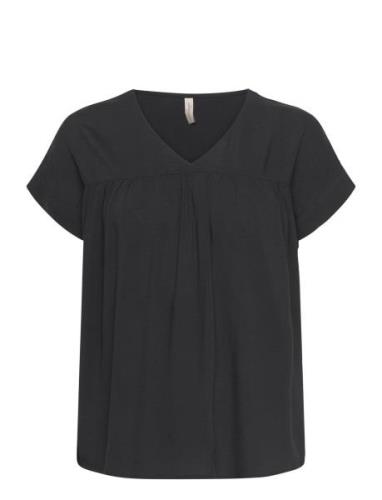 Sc-Radia Tops Blouses Short-sleeved Black Soyaconcept