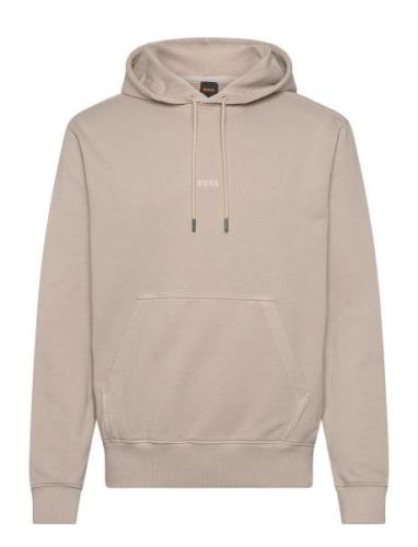 We_Dye_Hood Tops Sweatshirts & Hoodies Hoodies Beige BOSS