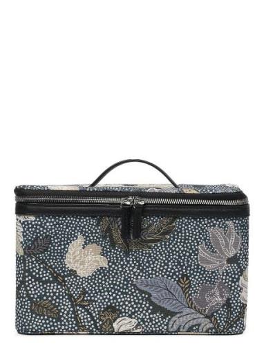 Beauty Hard Box Denim Blue Flower Linen Toilettaske Multi/patterned Ce...