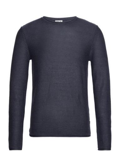 Sdjarah Tops Knitwear Round Necks Navy Solid