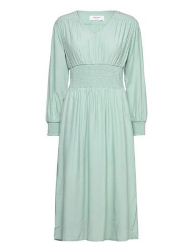 Dress W/ Smock Knælang Kjole Green Rosemunde