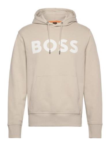 Webasic_Hood Tops Sweatshirts & Hoodies Hoodies Beige BOSS