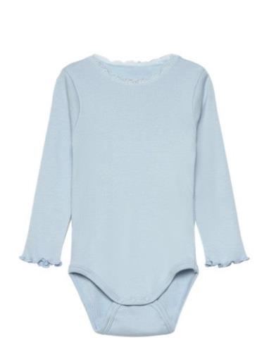 Body Ls Rib Bodies Long-sleeved Blue Huttelihut