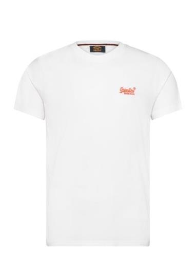 Essential Logo Emb Neon Tee Tops T-Kortærmet Skjorte White Superdry