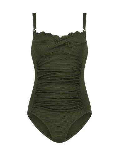 Scallop Ocean Bs O Badedragt Badetøj Khaki Green Hunkemöller