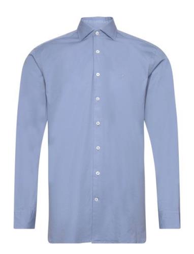 Essential Stretch Pop Tops Shirts Business Blue Hackett London