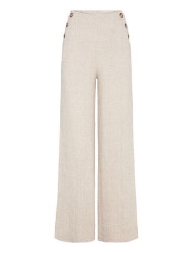 Lili Natural Pants Bottoms Trousers Wide Leg Beige ALOHAS