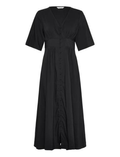 Mschmiabella Ss Dress Knælang Kjole Black MSCH Copenhagen