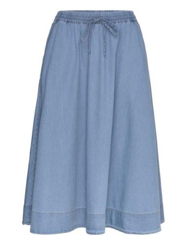 Bristolll Midi Skirt Knælang Nederdel Blue Lollys Laundry