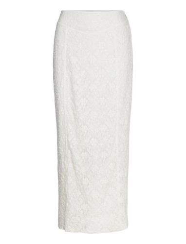 Lace Maxi Skirt Knælang Nederdel White ROTATE Birger Christensen