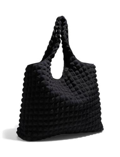 Pckinna Large Waffle Shopper Shopper Taske Black Pieces