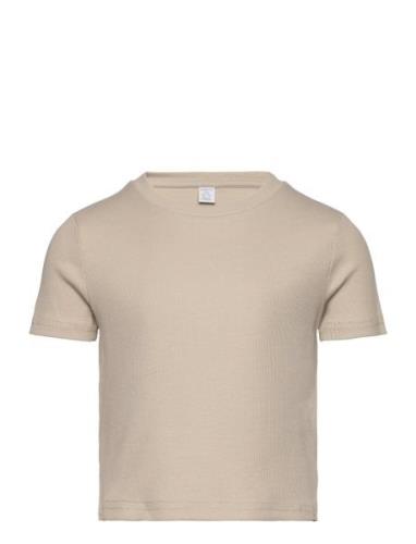 Top Rosie Basic Tops T-Kortærmet Skjorte Beige Lindex