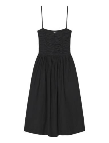 Silkey Smock Dress Knælang Kjole Black Once Untold