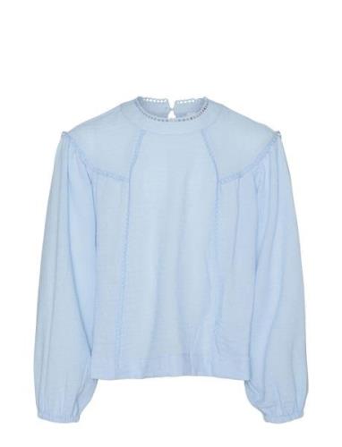 Vmchris Detail Ls Top Wvn Girl Tops Blouses & Tunics Blue Vero Moda Gi...