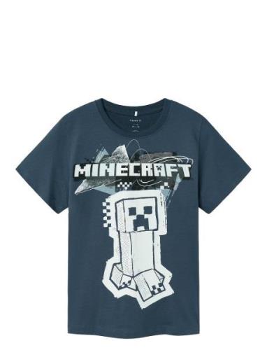 Nkmjin Minecraft Ss Top Box Noos Bfu Tops T-Kortærmet Skjorte Blue Nam...