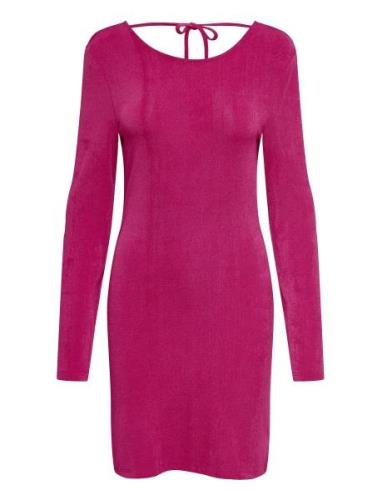 Onlassy L/S Body Open Back Dress Cs Jrs Kort Kjole Pink ONLY