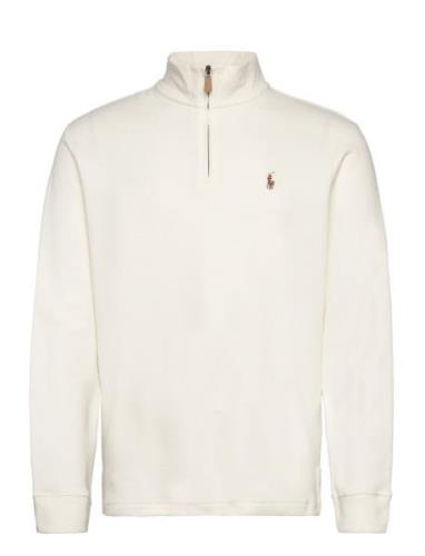 Estate Rib-Lsl-Knt Tops Knitwear Half Zip Jumpers White Polo Ralph Lau...