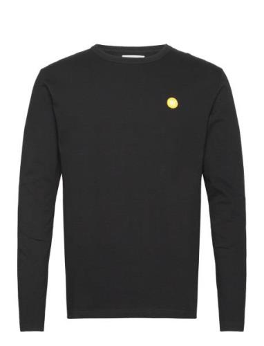 Mel Long Sleeve Gots Tops T-Langærmet Skjorte Black Double A By Wood W...