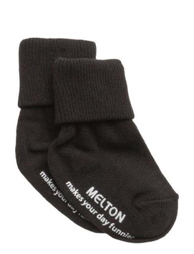 Cotton Socks - Anti-Slip Sokker Strømper Black Melton