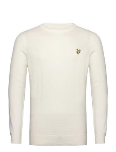 Cotton Merino Crew Jumper Tops Knitwear Round Necks White Lyle & Scott