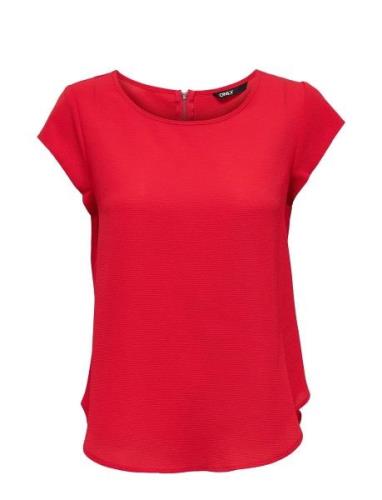 Onlvic S/S Solid Top Noos Ptm Tops Blouses Short-sleeved Red ONLY