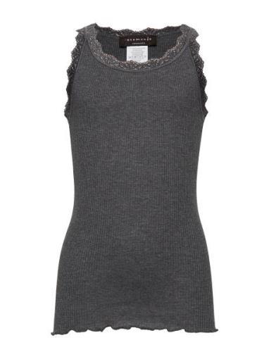 Rkbeatha Sl Strap Lace Top Tops T-shirts Sleeveless Grey Rosemunde Kid...