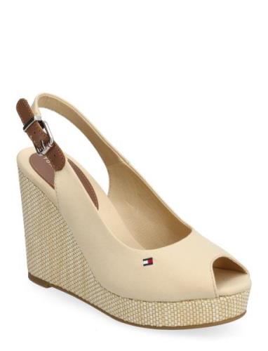 Iconic Elena Sling Back Wedge Espadrillos Med Hæl Sandal Beige Tommy H...