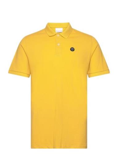 Rowan Basic Polo - Gots/Vegan Tops Polos Short-sleeved Yellow Knowledg...