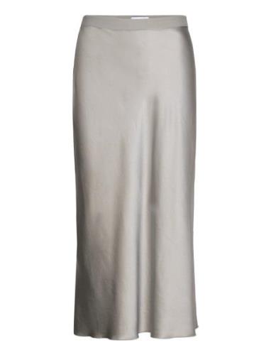 Hana Satin Skirt Designers Knee-length & Midi Grey Ahlvar Gallery