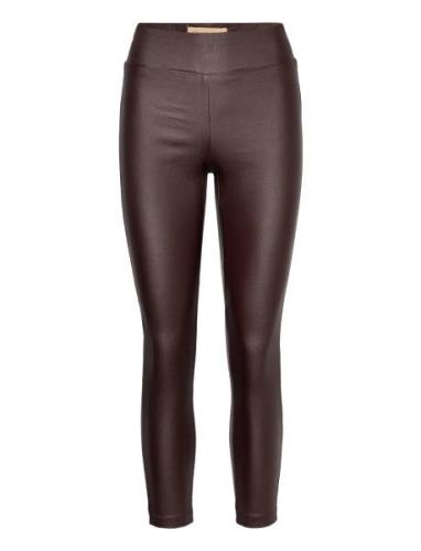 Sc-Pam Bottoms Trousers Leather Leggings-Bukser Brown Soyaconcept