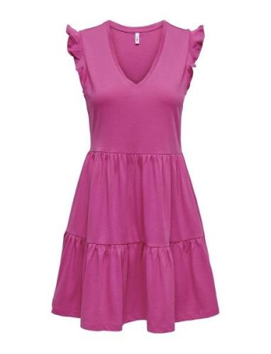 Onlmay Cap Sleev Fril Dress Jrs Noos Kort Kjole Pink ONLY