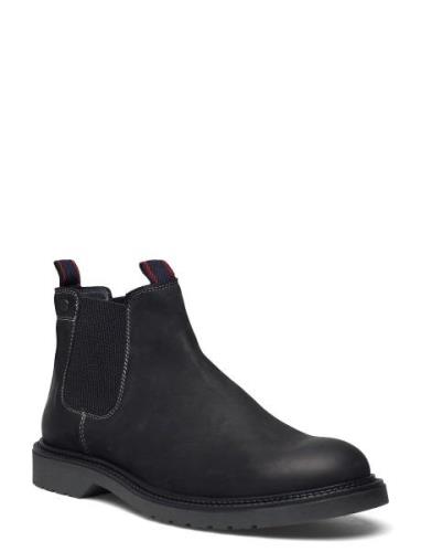 Jfwleyton Leather Sn Støvlet Chelsea Boot Black Jack & J S