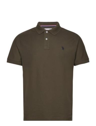 Uspa Polo Alfred Men Tops Polos Short-sleeved Khaki Green U.S. Polo As...