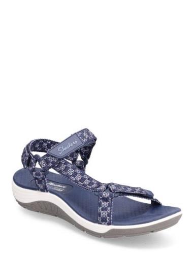 Womens Reggae Cup Sandal Flade Sandaler Blue Skechers