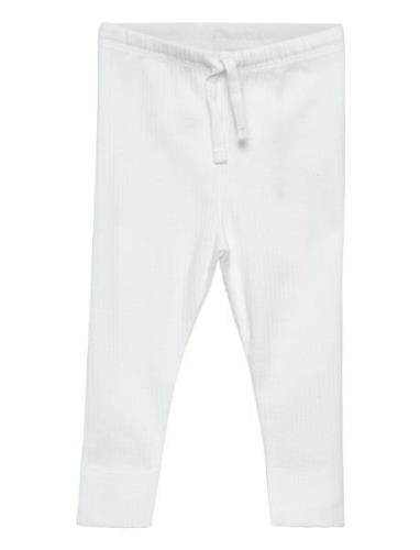 Rib Jersey Leggings W. String Bottoms Leggings White Copenhagen Colors