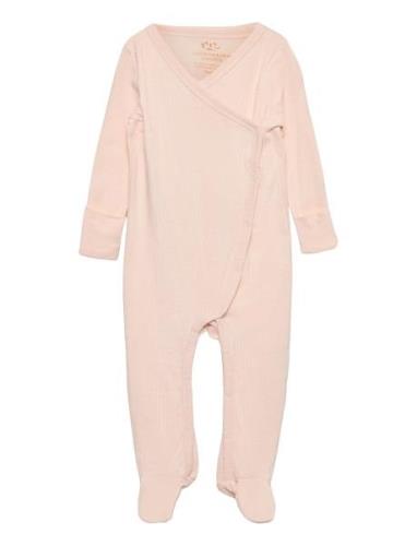 Rib Jersey Full Body Crossover Pyjamas Sie Jumpsuit Pink Copenhagen Co...