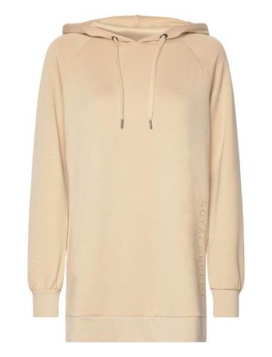 Sc-Banu Tops Sweatshirts & Hoodies Hoodies Beige Soyaconcept