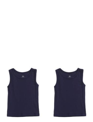 Rib Jersey 2-Pack Tank-Tops Night & Underwear Underwear Tops Navy Cope...