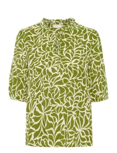 Kafleur Amber Blouse Tops Blouses Short-sleeved Green Kaffe