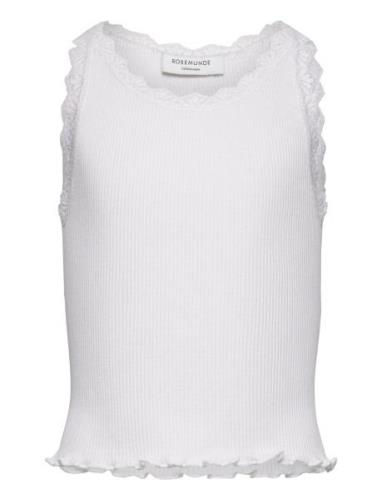 Rkbeatha Sl Top W/ Lace Tops T-shirts Sleeveless White Rosemunde Kids