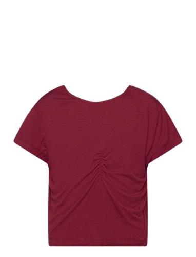 Viscose T-Shirt Tops T-Kortærmet Skjorte Burgundy Rosemunde Kids