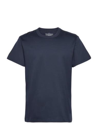 Crew Neck Pima Tops T-Kortærmet Skjorte Navy Bread & Boxers