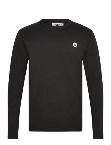 Mel Longsleeve Gots Tops T-Langærmet Skjorte Black Double A By Wood Wo...