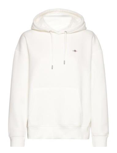 Rel Shield Hoodie Tops Sweatshirts & Hoodies Hoodies White GANT