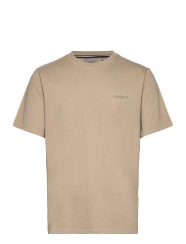 Overdyed Logo Loose Tee Tops T-Kortærmet Skjorte Beige Superdry