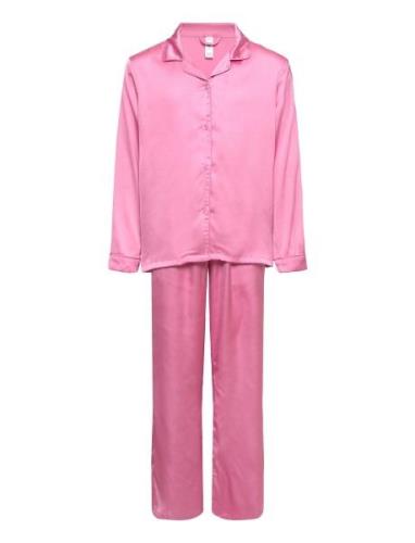 Pajama Satin Pyjamassæt Pink Lindex